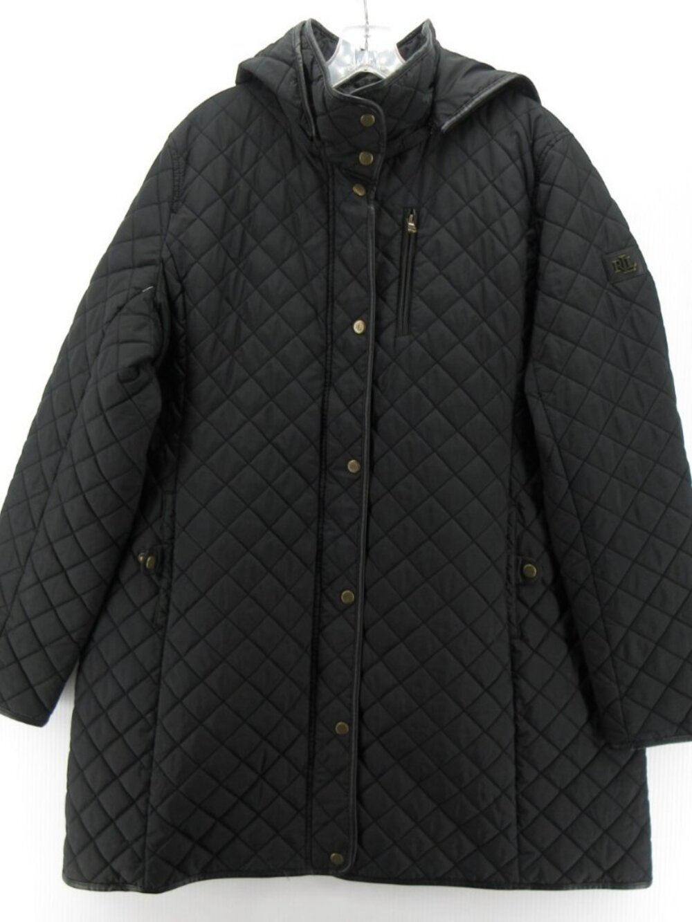 Lauren Ralph Lauren Label Jacket XXL Black Quilted Equestrian Lined*